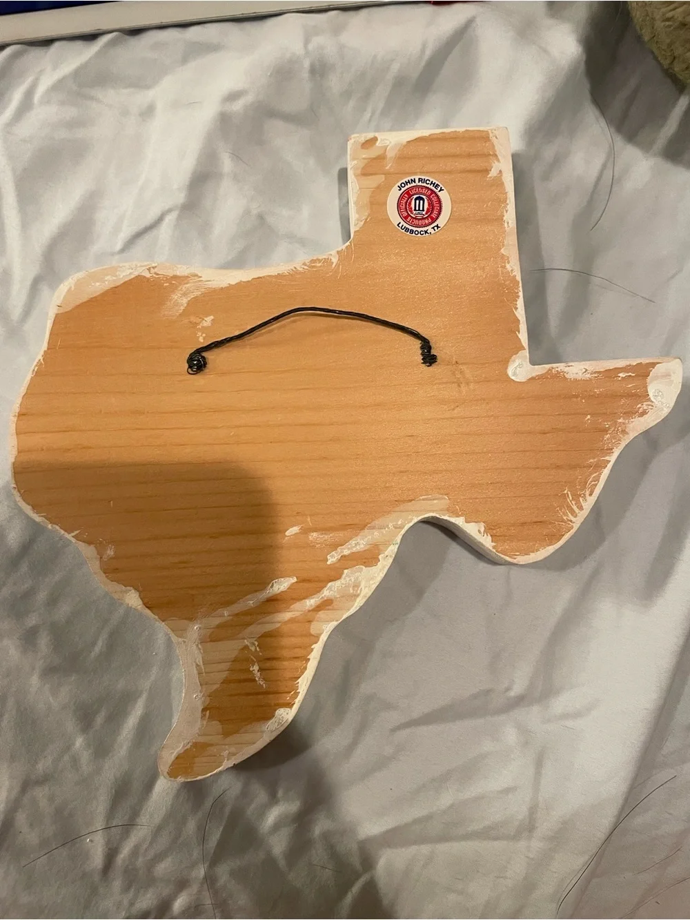 White Texas-Shaped Wall Decor with Red Accent Double T - Texas Tech